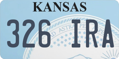 KS license plate 326IRA