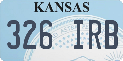 KS license plate 326IRB