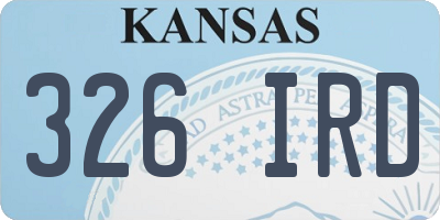 KS license plate 326IRD
