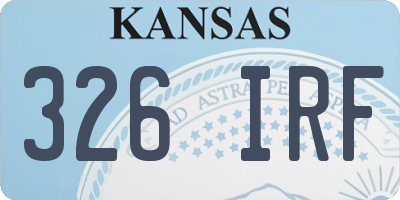 KS license plate 326IRF