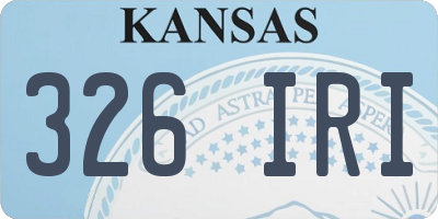 KS license plate 326IRI