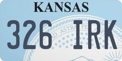 KS license plate 326IRK