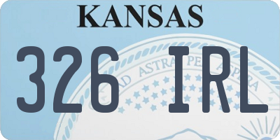 KS license plate 326IRL