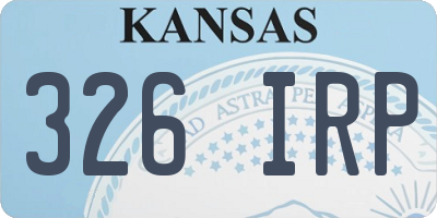 KS license plate 326IRP