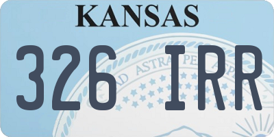 KS license plate 326IRR