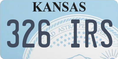 KS license plate 326IRS