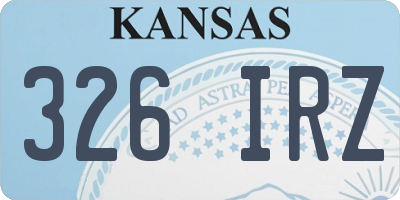 KS license plate 326IRZ