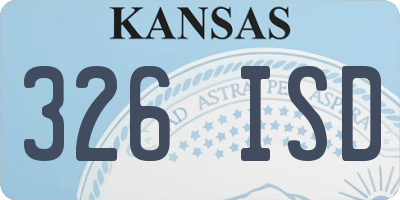 KS license plate 326ISD