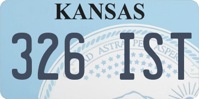 KS license plate 326IST