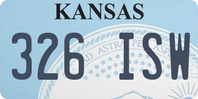 KS license plate 326ISW