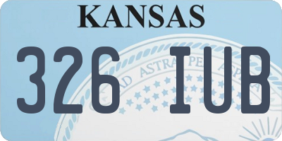 KS license plate 326IUB