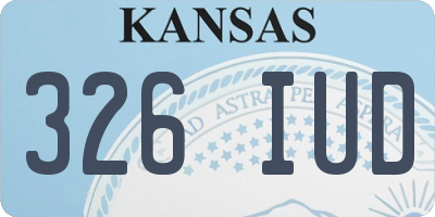 KS license plate 326IUD