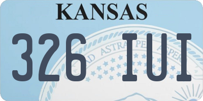 KS license plate 326IUI