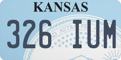 KS license plate 326IUM