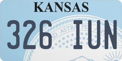 KS license plate 326IUN