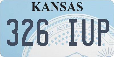 KS license plate 326IUP