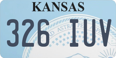 KS license plate 326IUV