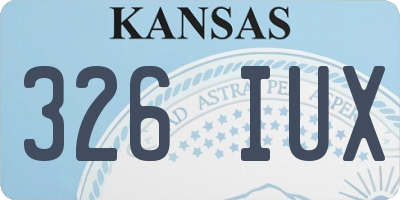 KS license plate 326IUX