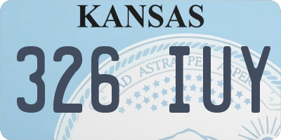 KS license plate 326IUY