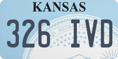 KS license plate 326IVD