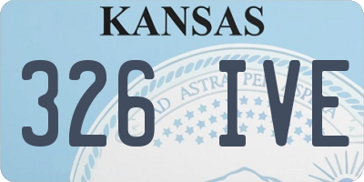 KS license plate 326IVE