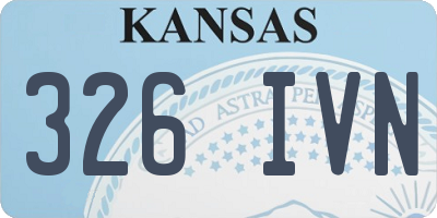 KS license plate 326IVN