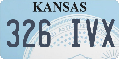 KS license plate 326IVX