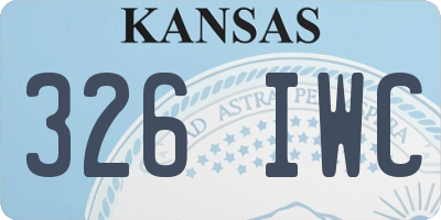 KS license plate 326IWC