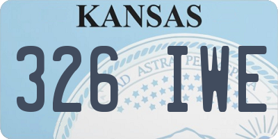 KS license plate 326IWE