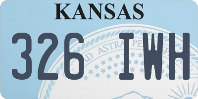 KS license plate 326IWH