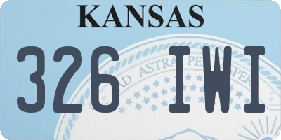 KS license plate 326IWI