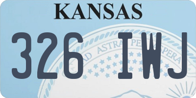 KS license plate 326IWJ