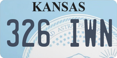 KS license plate 326IWN