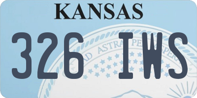 KS license plate 326IWS