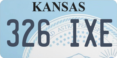 KS license plate 326IXE