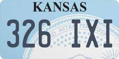 KS license plate 326IXI