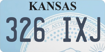 KS license plate 326IXJ
