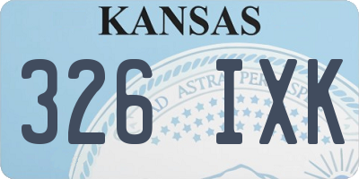 KS license plate 326IXK