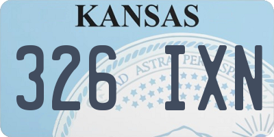 KS license plate 326IXN