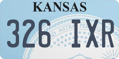 KS license plate 326IXR