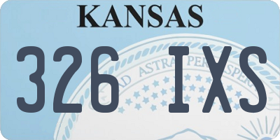KS license plate 326IXS