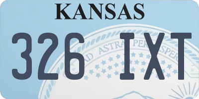 KS license plate 326IXT
