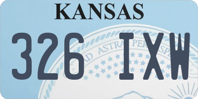 KS license plate 326IXW