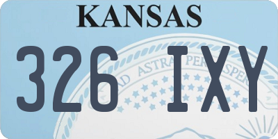 KS license plate 326IXY