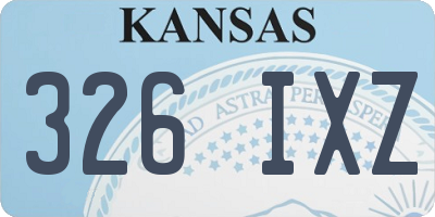 KS license plate 326IXZ