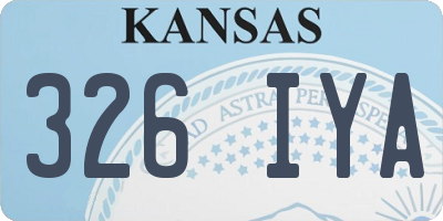 KS license plate 326IYA