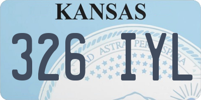 KS license plate 326IYL