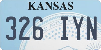 KS license plate 326IYN