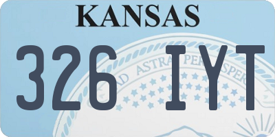 KS license plate 326IYT