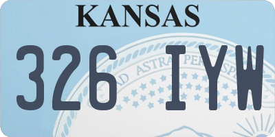KS license plate 326IYW